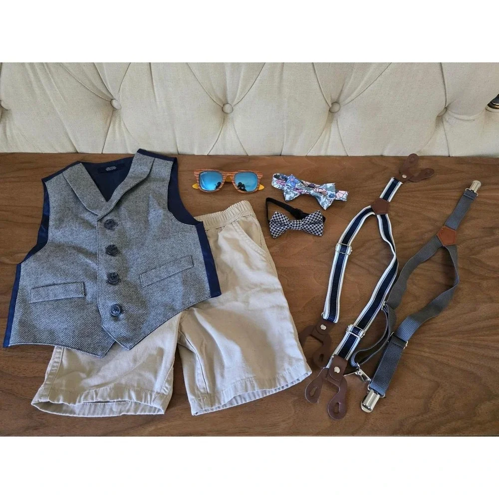 Boys Dress Vest Size 3T + Accessories Bundle - Picture 2 of 7
